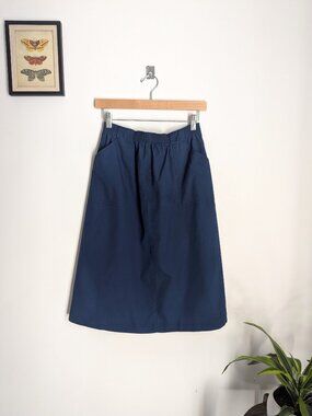 Vintage Koret Midi Skirt 80s Navy Size 26